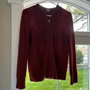 J. Crew Full Zip Hooded 100% Cashmere Sweater Cardigan size S/M